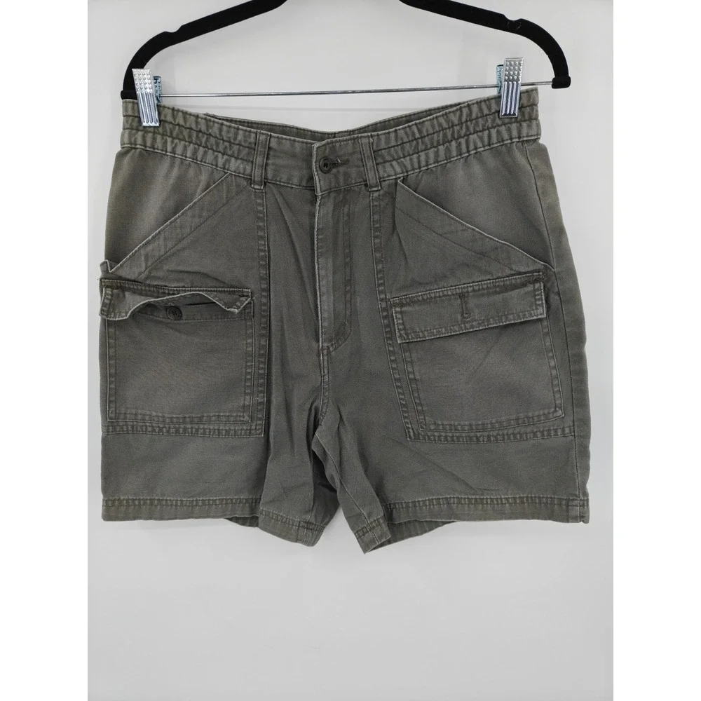 Club Room Mens Olive Green Cargo Shorts Size 32 Cotton Canvas Utility Hiking